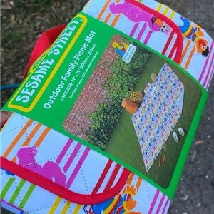 Sesame Street Striped Picnic Mat - Red, Pink, Orange, Yellow, Green, Blue